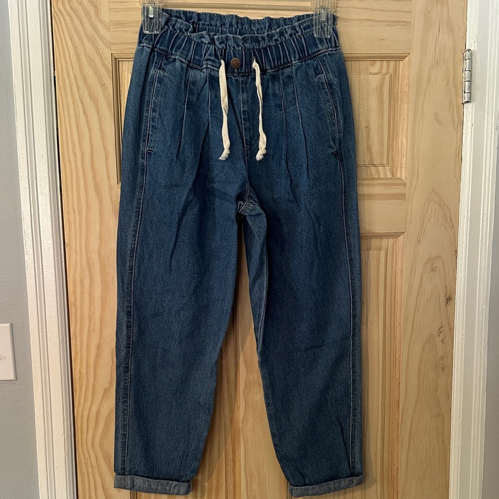 Women’s Blue Jeans with Drawstring Waist